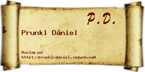 Prunkl Dániel névjegykártya